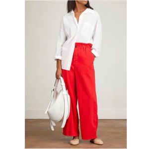 Xirena Cormick High Rise Paperbag Waist Wide Leg Pant in Red Pepper Size S
